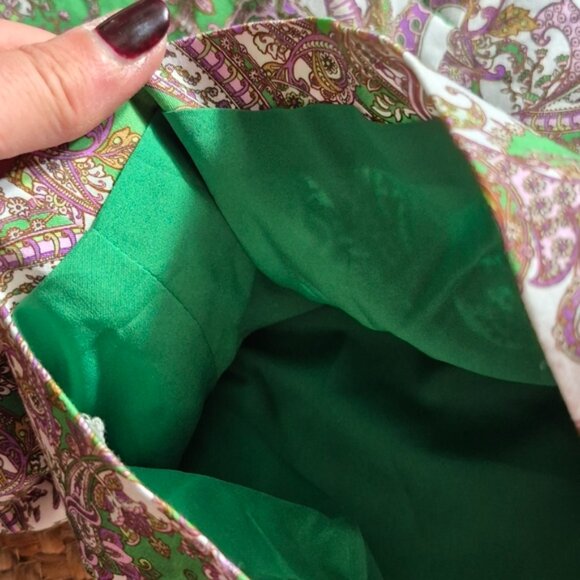 L'AGENCE Vittoria paisley Print Green Shorts Sz.10 NWT - Picture 6 of 8